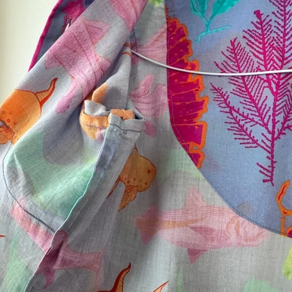 Gretchen Scott Boyfriend Shirt Sea Sway Fish button up shirt